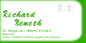 richard nemeth business card