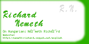 richard nemeth business card